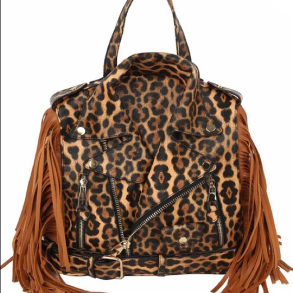 Women leopard handbag